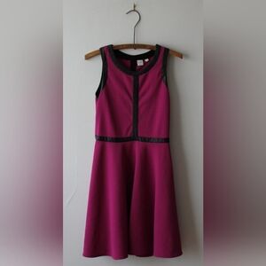 Lovely dress with faux leather trim